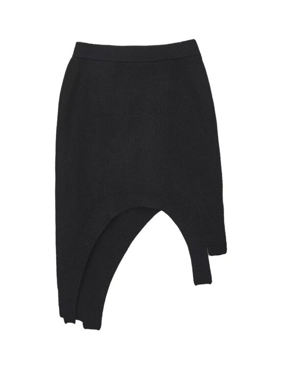 JNBY Black Asymmetric Knit Skirt – XS, New with Tags - Picture 6 of 8